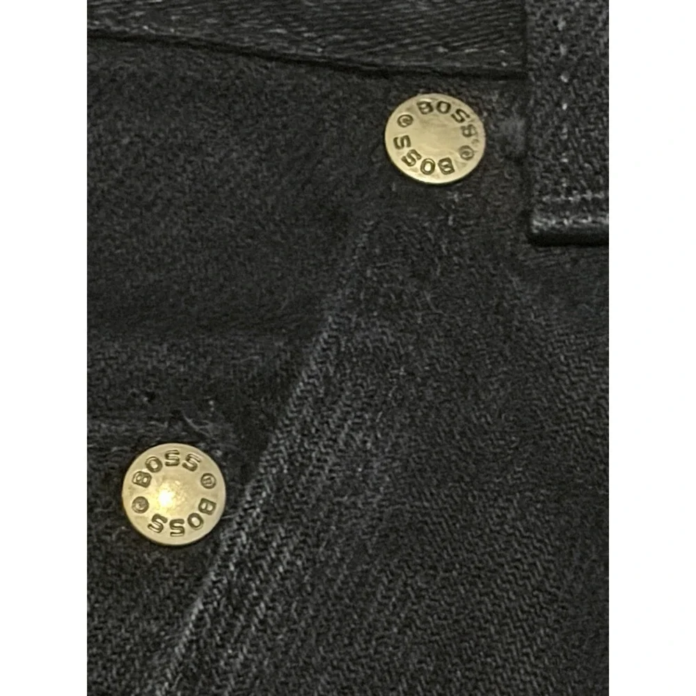 VTG 90s Boss Jeans Baggy Wide Leg Dark Wash Navy Made in USA Denim Skater 32x34